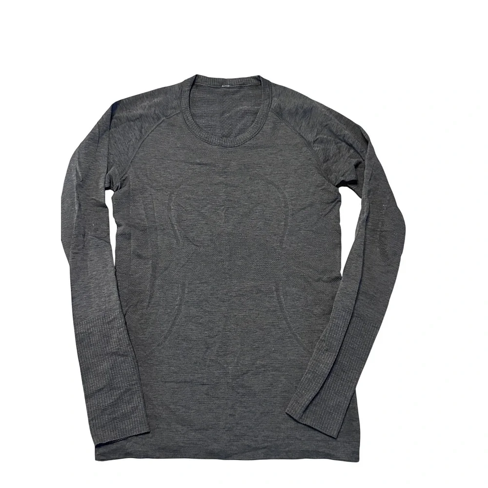Lululemon Swiftly Tech Long Sleeve 2.0 Charcoal‎ Grey Shirt Size 8